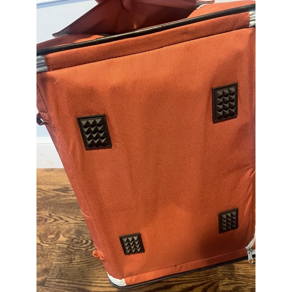 ASPCA COLLECTION Small Dogs 15lbs COLLAPSIBLE TRAVEL CARRIER Orange/Gray S
